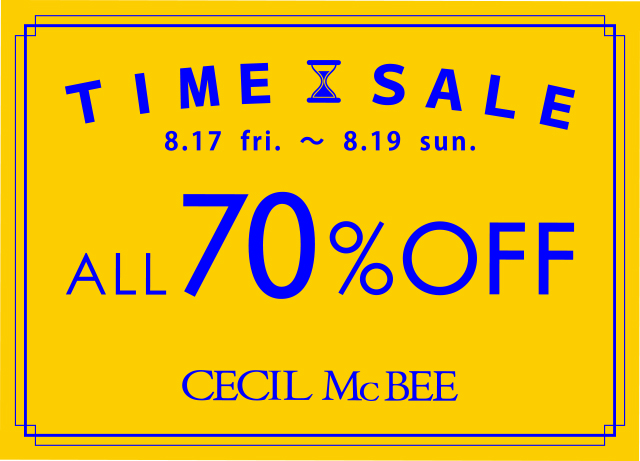 TIME SALE<br>ALL 70%OFF