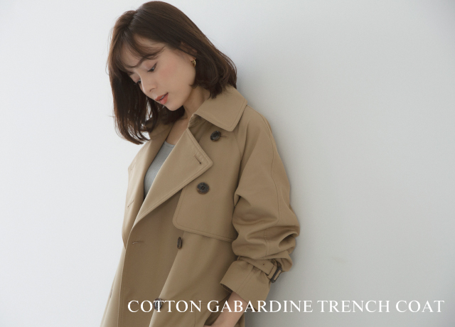 COTTON GABARDINE TRENCH COAT